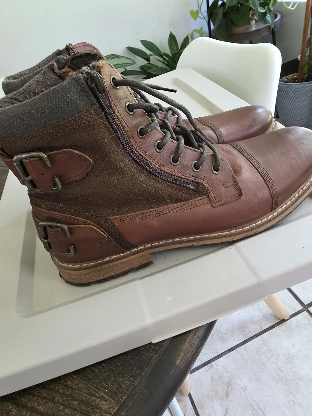 Franco Fortini Men's Brown Leather Lace-Up Winter Boots